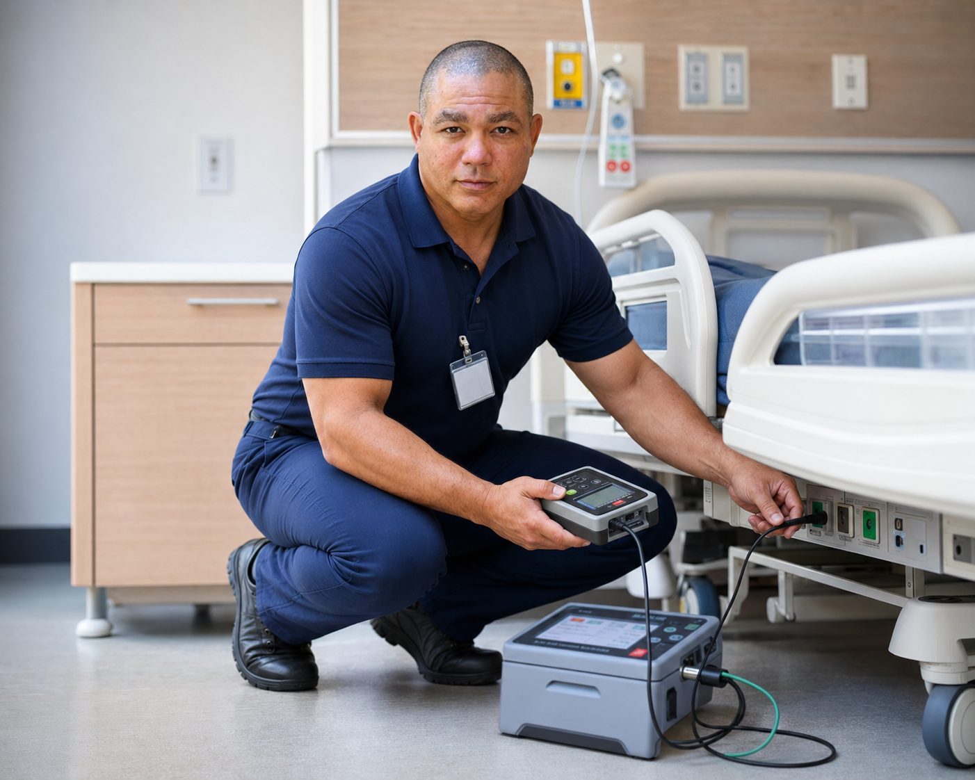 BiomedRx healthcare technology management team delivering isolated power system testing